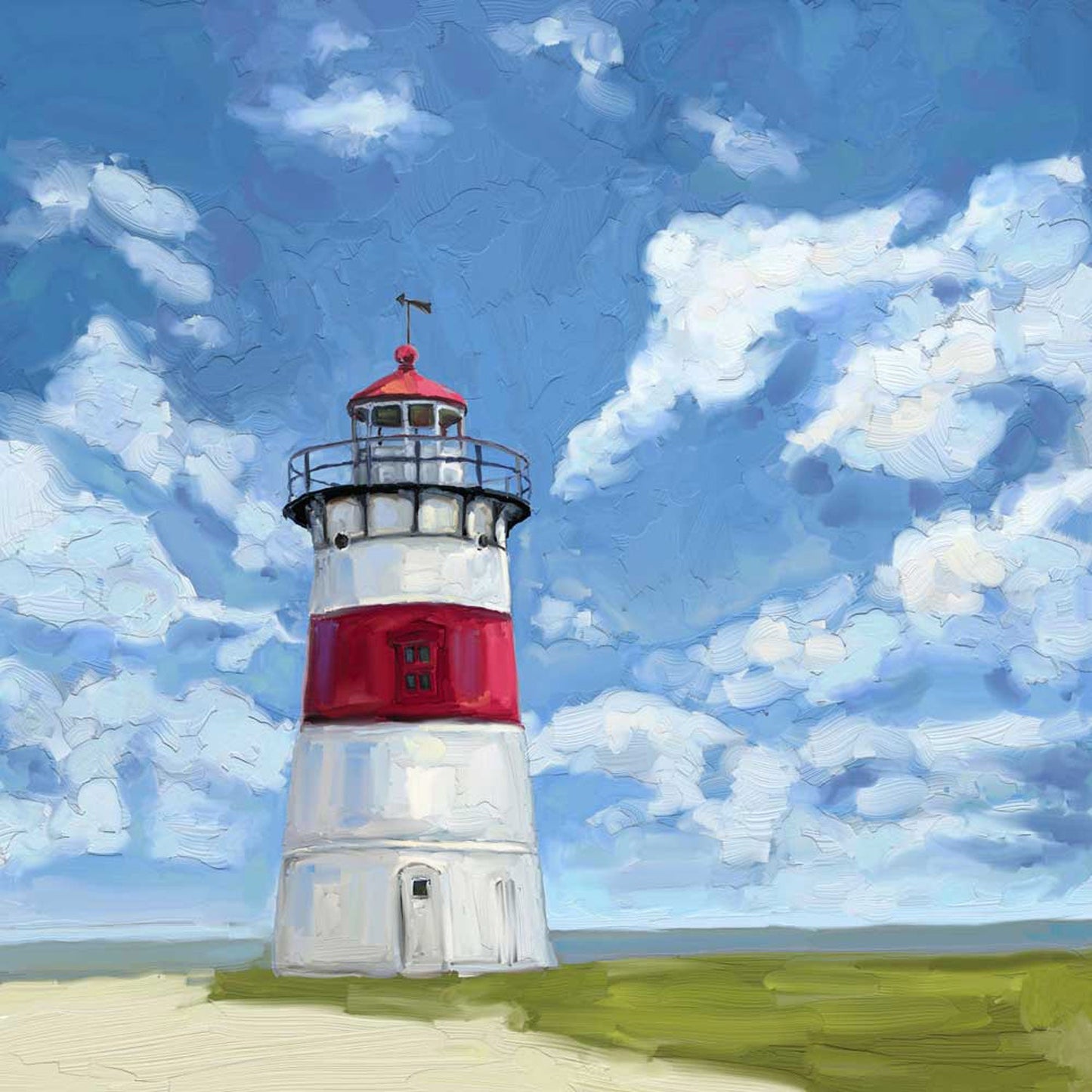 Stratford Point Lighthouse Canvas Wall Art - GreenBox Art