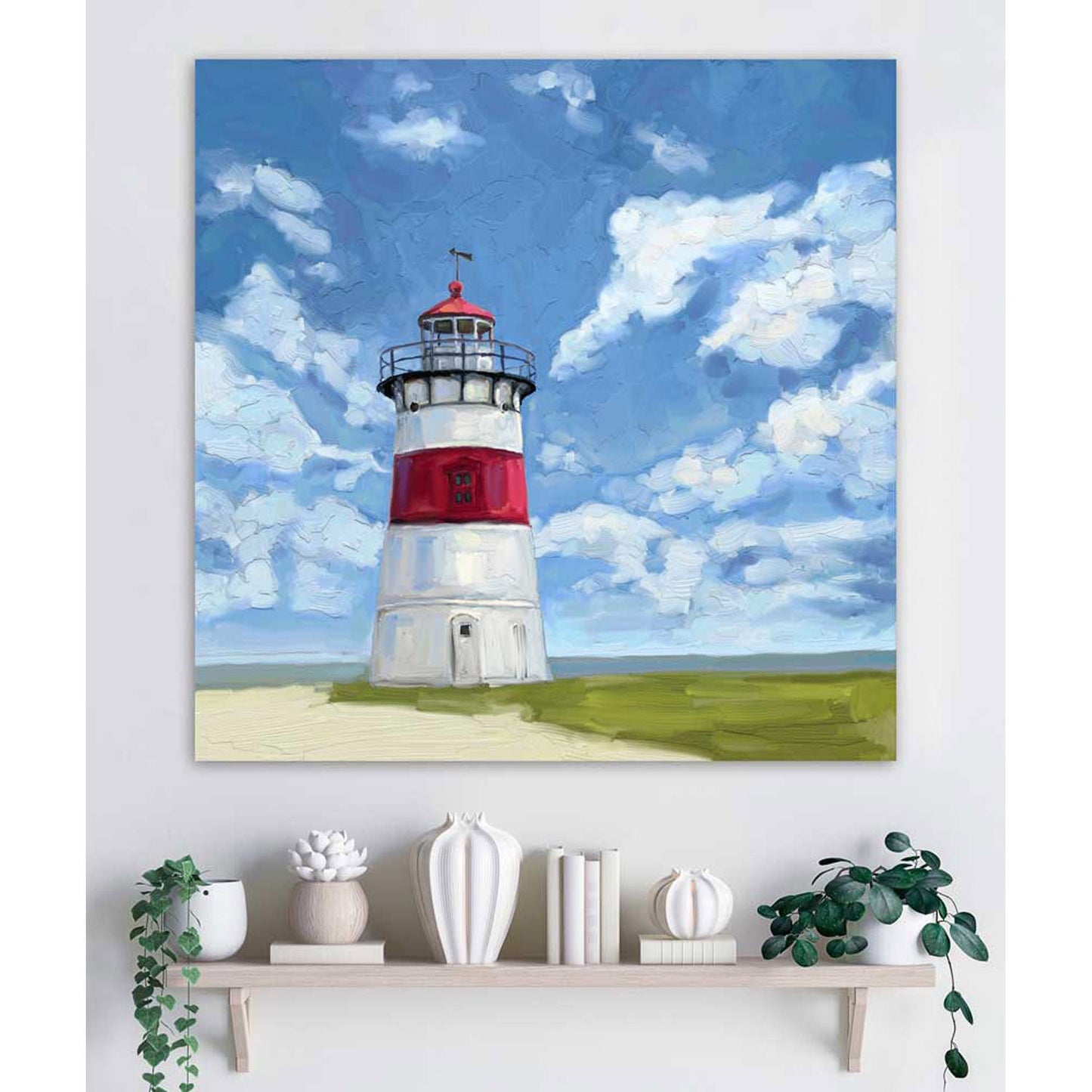 Stratford Point Lighthouse Canvas Wall Art - GreenBox Art