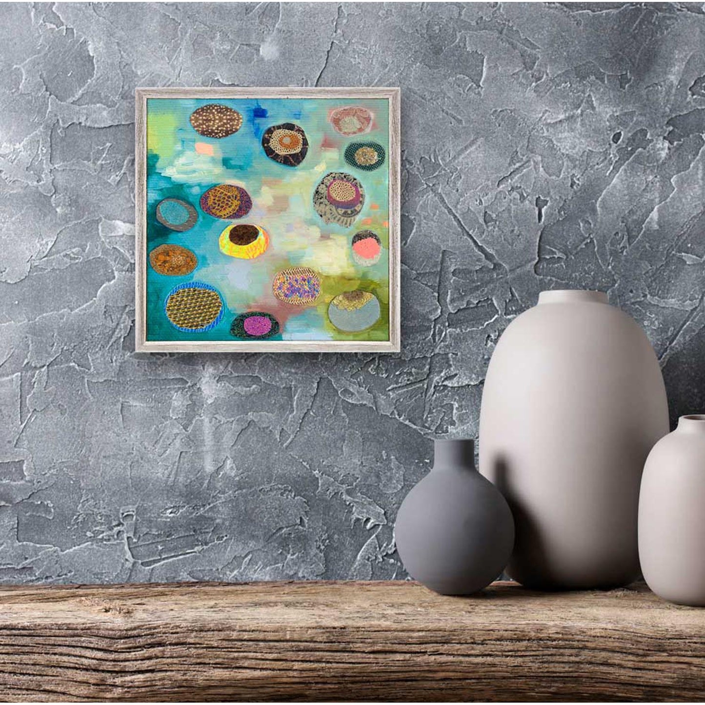 Bursts Of Color - III Mini Framed Canvas - GreenBox Art