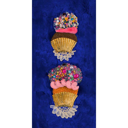 Cupcake Stack - Blue Canvas Wall Art