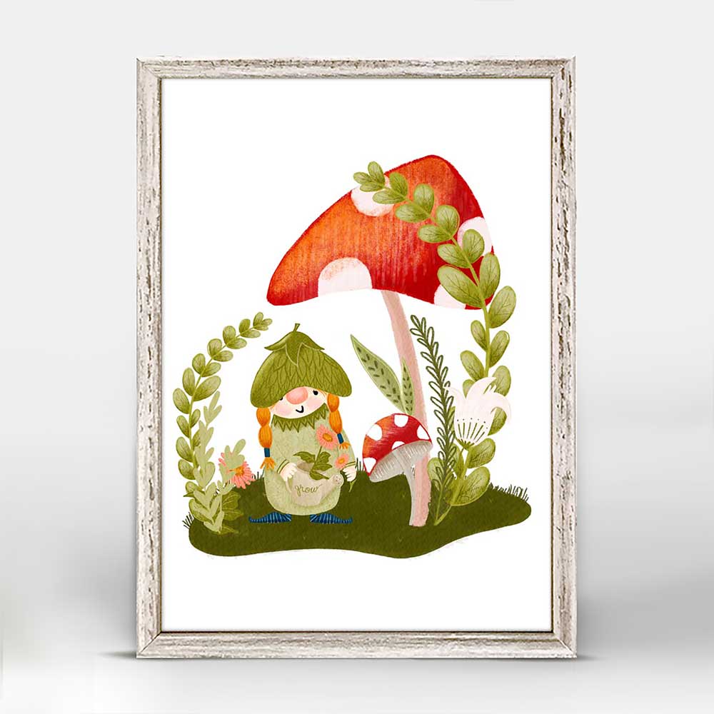 Gnomey - Grow Mini Framed Canvas
