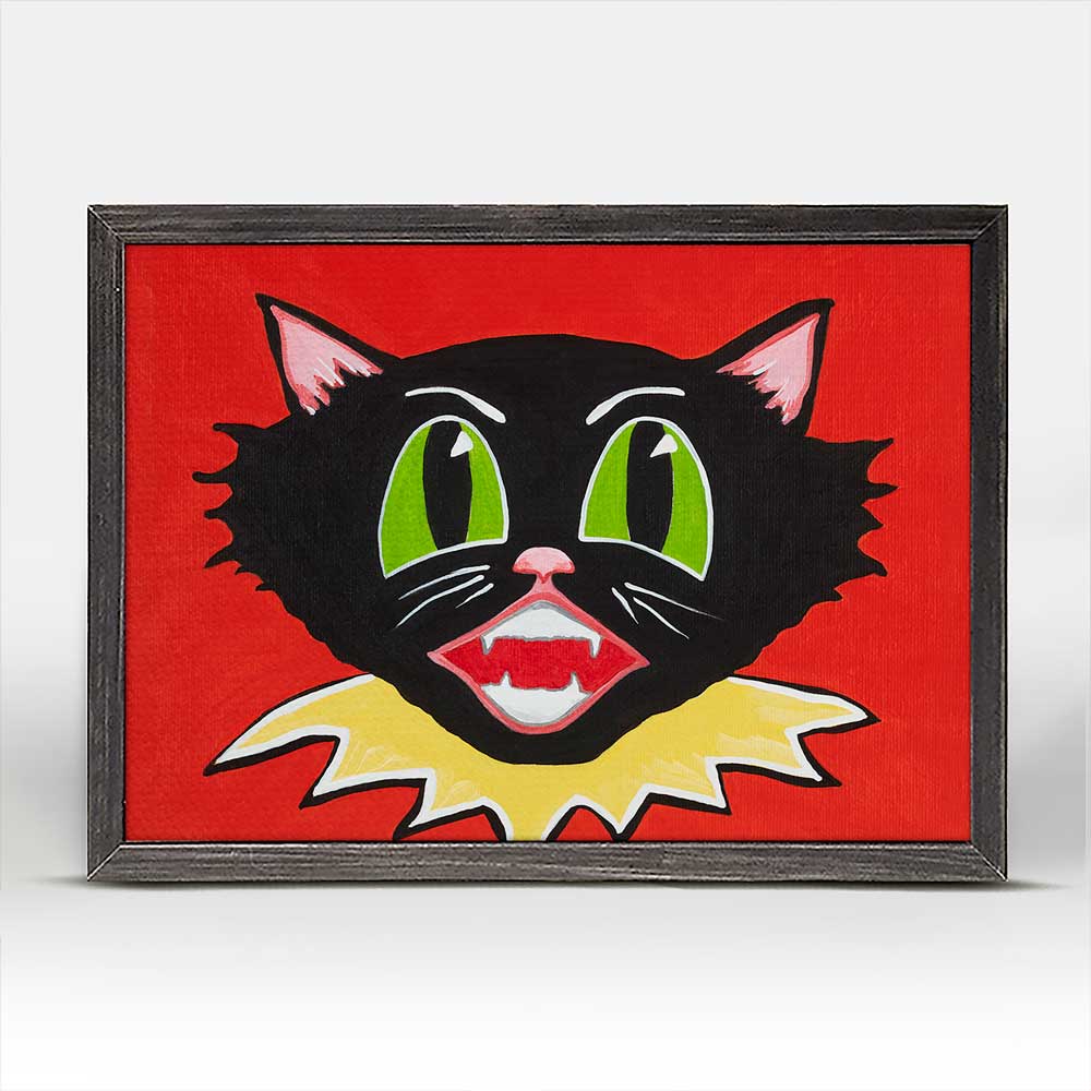 Halloween - Trick Or Treat Cat Mini Framed Canvas