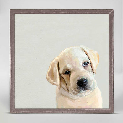 Best Friend - Simple Yellow Lab Pup Mini Framed Canvas
