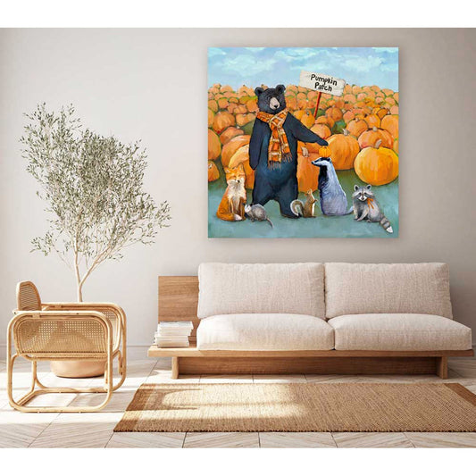 Fall - Pumpkin Patch Friends Canvas Wall Art - GreenBox Art