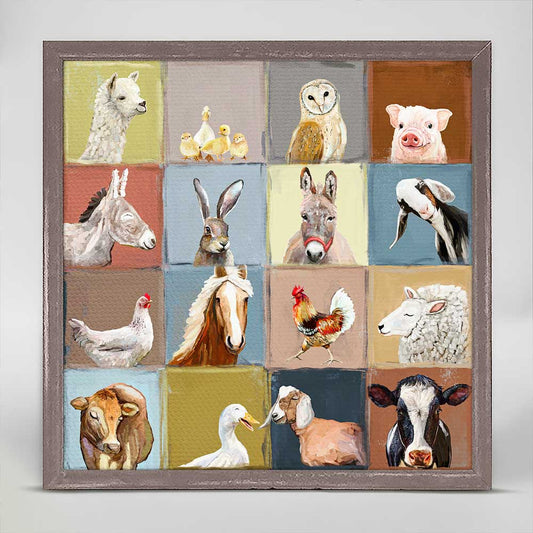 Colorblock Farm Mini Framed Canvas - GreenBox Art
