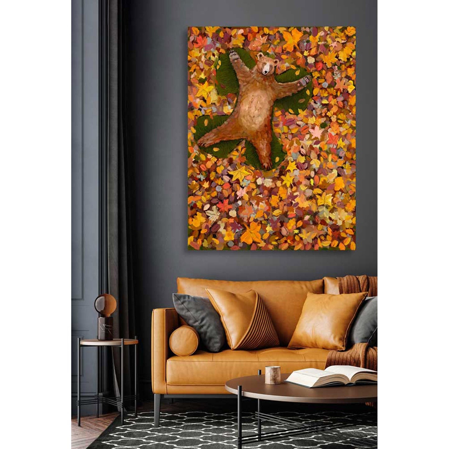 Fall - Autumn Leaf Angel Canvas Wall Art - GreenBox Art