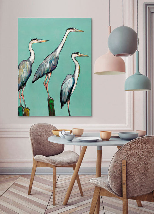 Heron Focus Canvas Wall Art - GreenBox Art