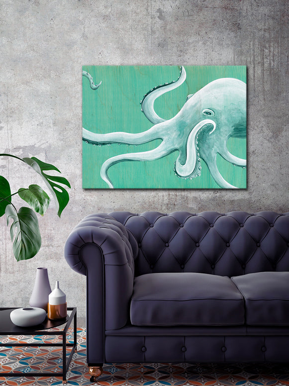 Blue Octopus Canvas Wall Art