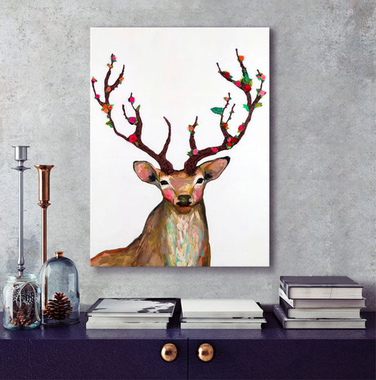 Rosy Buck Canvas Wall Art - GreenBox Art