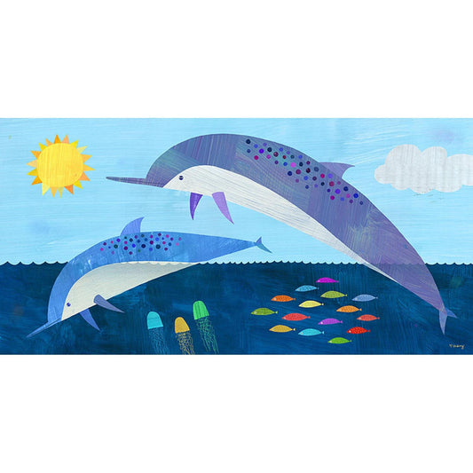 Sunshine Dolphin Dive Canvas Wall Art
