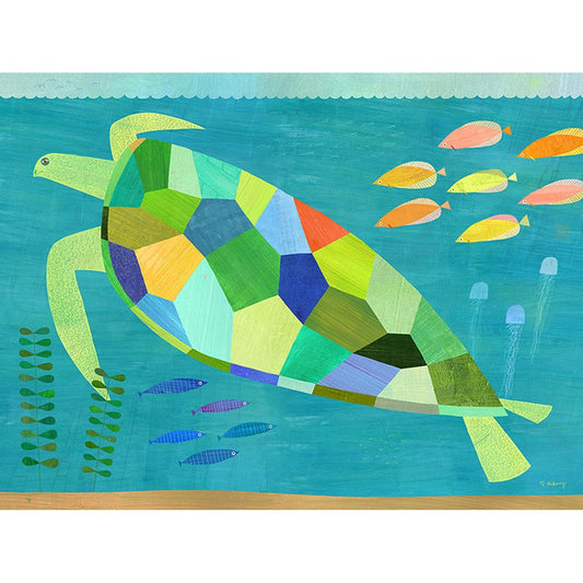 Sea Turtle Swim Canvas Wall Art