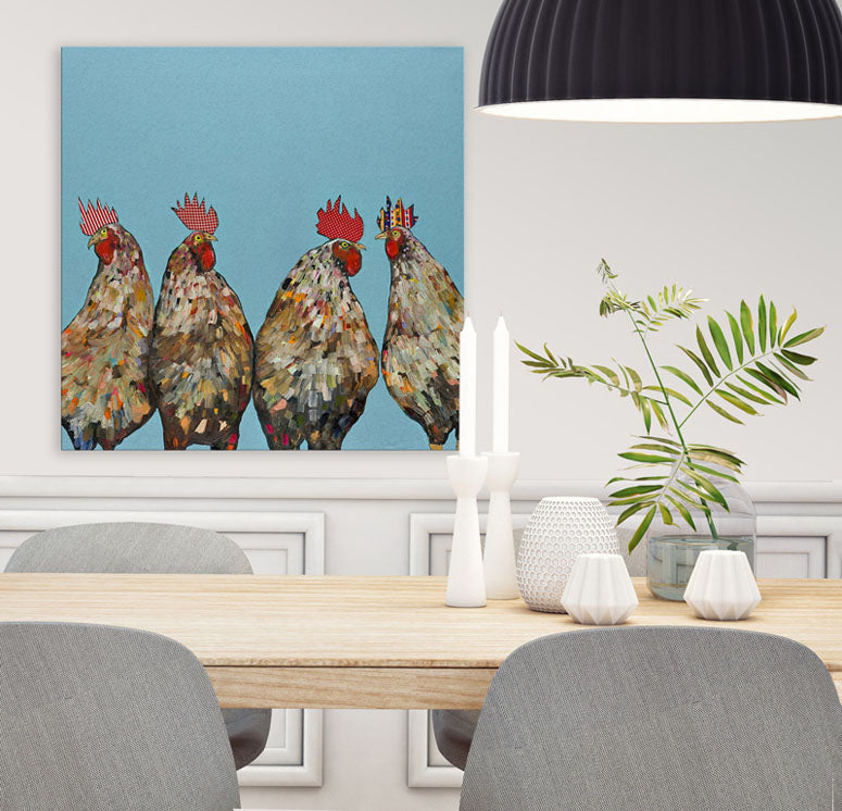 Roosters Canvas Wall Art