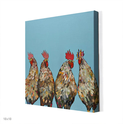 Roosters Canvas Wall Art