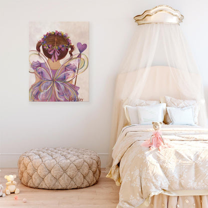 Little Fairy Princess - Brunette Canvas Wall Art