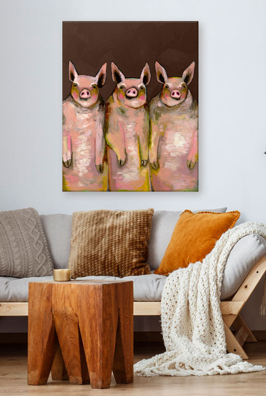 Little Piggies Canvas Wall Art - GreenBox Art