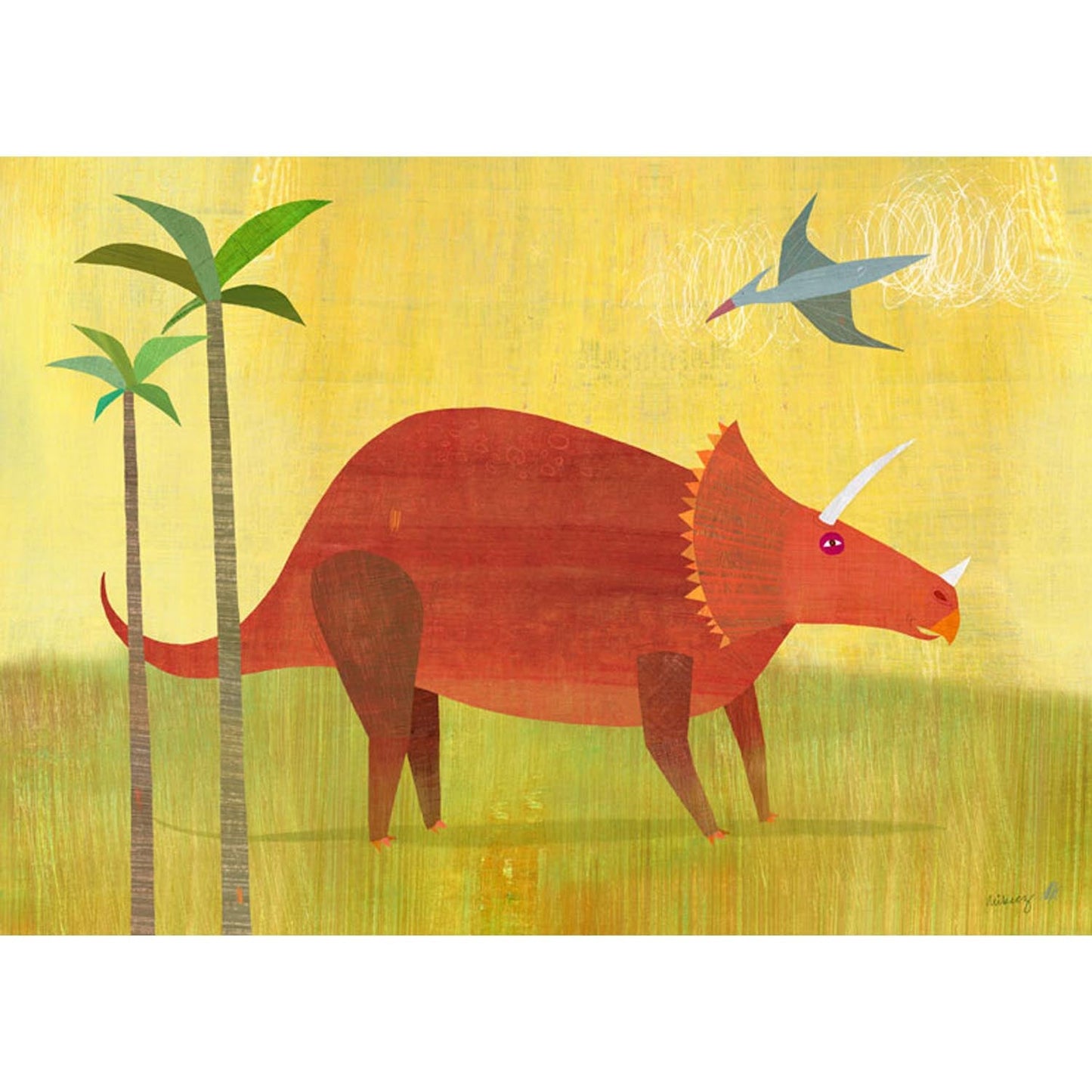 Totally Triceratops Canvas Wall Art