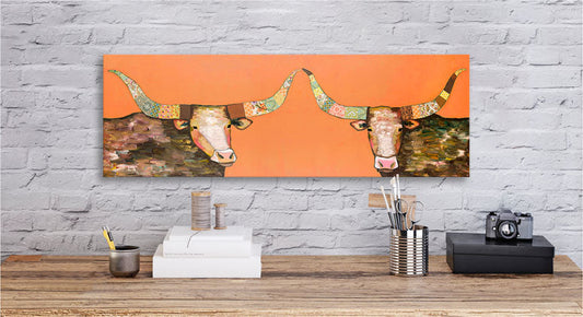 Longhorns Canvas Wall Art - GreenBox Art