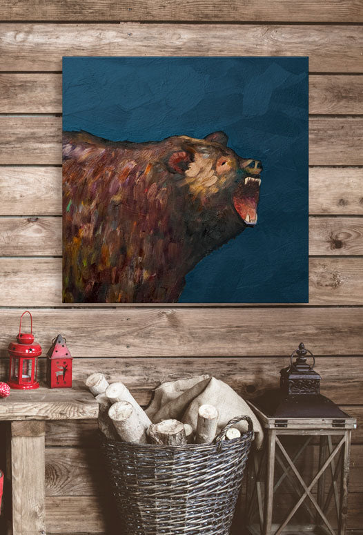 Grizzly Roar Canvas Wall Art - GreenBox Art