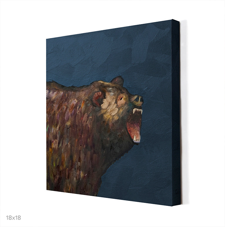Grizzly Roar Canvas Wall Art
