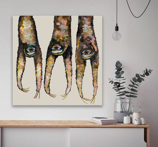 Sloths Hanging Out Canvas Wall Art - GreenBox Art