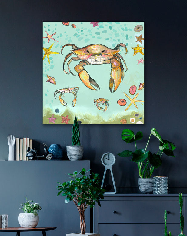 Crabs Trio Canvas Wall Art