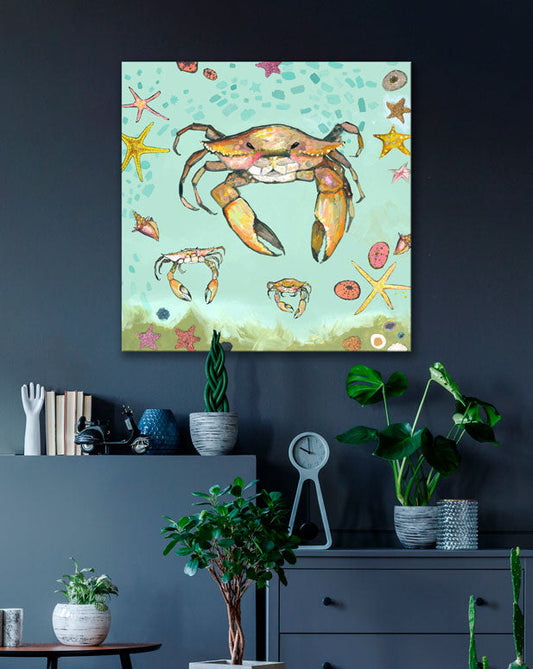 Crabs Trio Canvas Wall Art - GreenBox Art