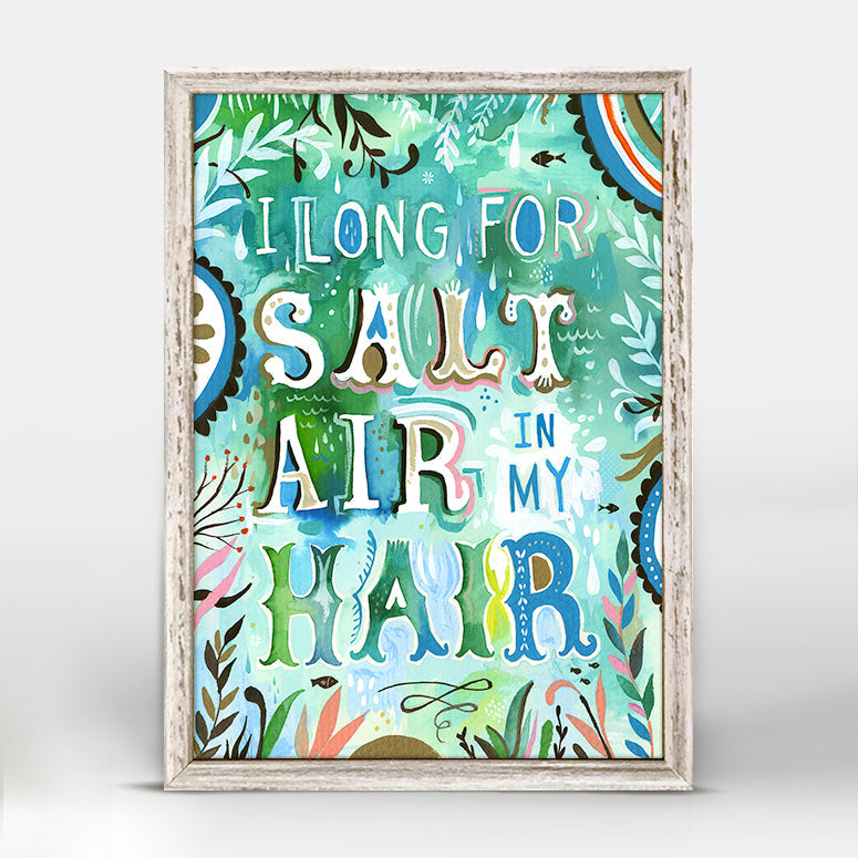 Salt Air in My Hair Mini Framed Canvas - GreenBox Art