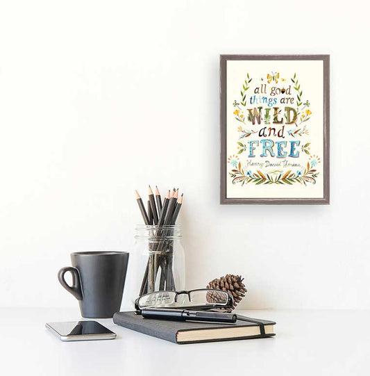 All Good Things are Wild and Free Mini Framed Canvas