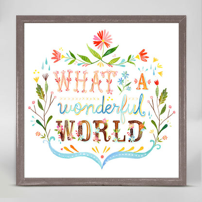 What A Wonderful World Mini Framed Canvas - GreenBox Art