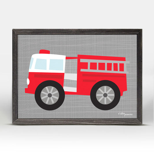Ways to Wheel - Little Red Fire Engine Mini Framed Canvas
