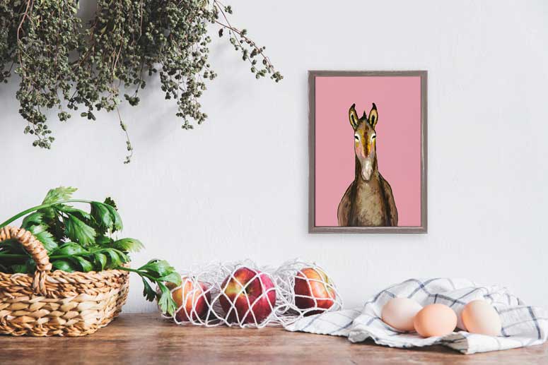 Donkey Mini Framed Canvas