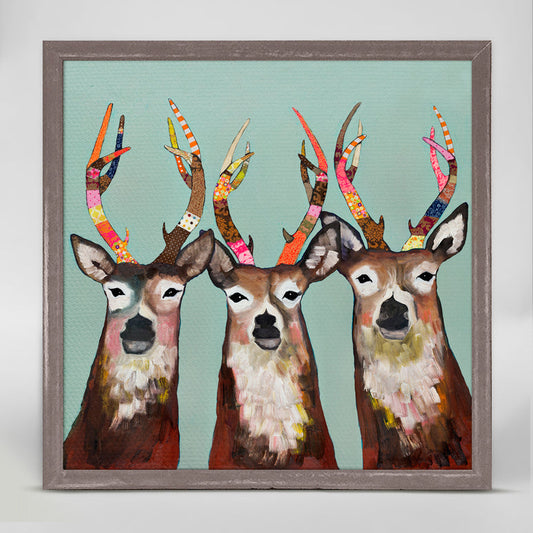 Designer Deer Mini Framed Canvas