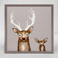 Frosted Buck and Baby Mini Framed Canvas
