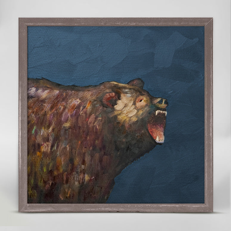 Grizzly Roar Mini Framed Canvas