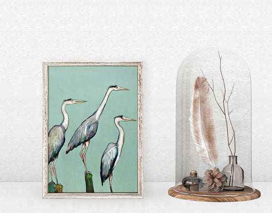 Heron Focus Mini Framed Canvas - GreenBox Art