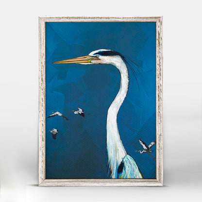 Great Blue Heron Mini Framed Canvas