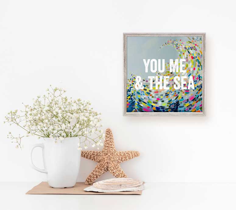 You Me & The Sea Mini Framed Canvas