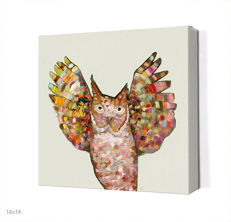 Owl Hooray Canvas Wall Art - GreenBox Art