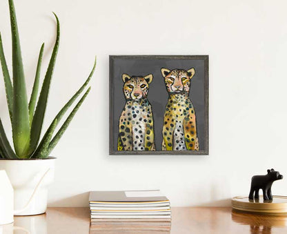 Two Wild Cheetahs Mini Framed Canvas