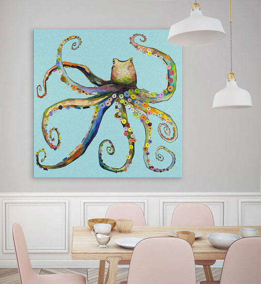 Bright Octopus Canvas Wall Art - GreenBox Art