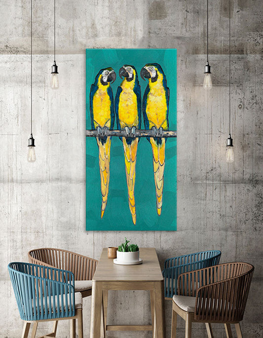 Three Macaws Canvas Wall Art - GreenBox Art