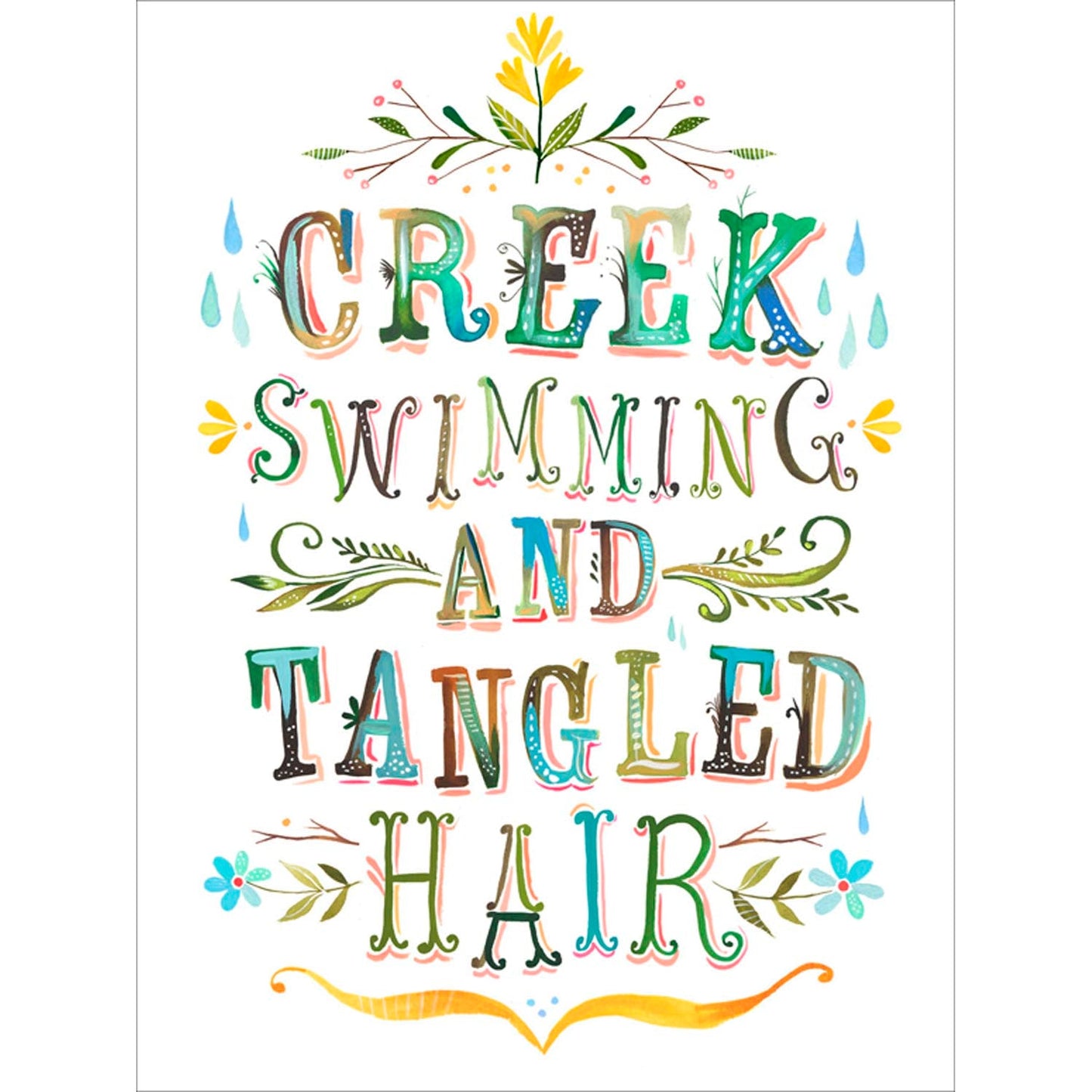 Creek Swimming and Tangled Hair Canvas Wall Art