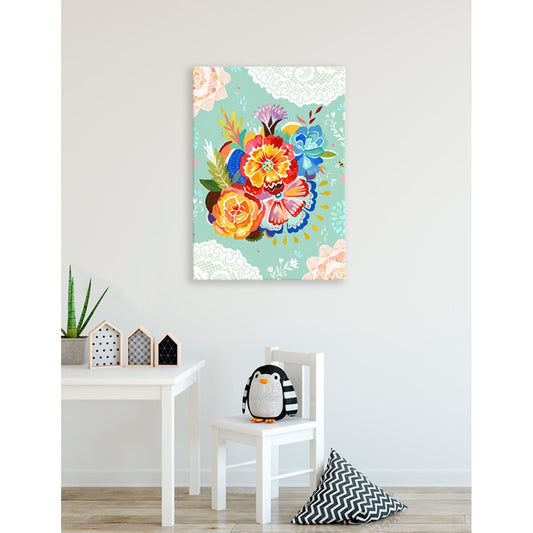 Flowers and Lace Canvas Wall Art