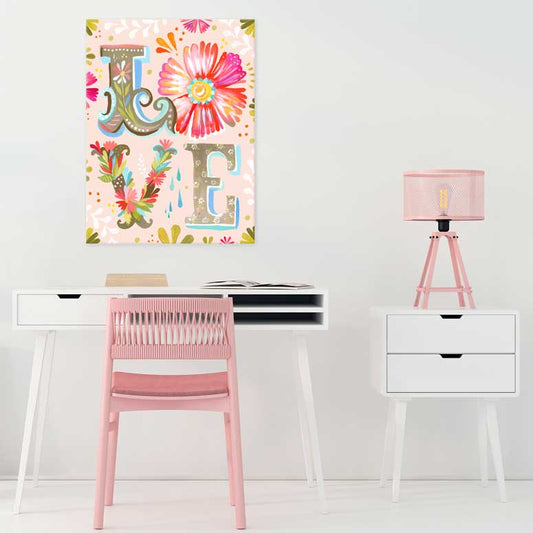 Floral LOVE Stacked Canvas Wall Art