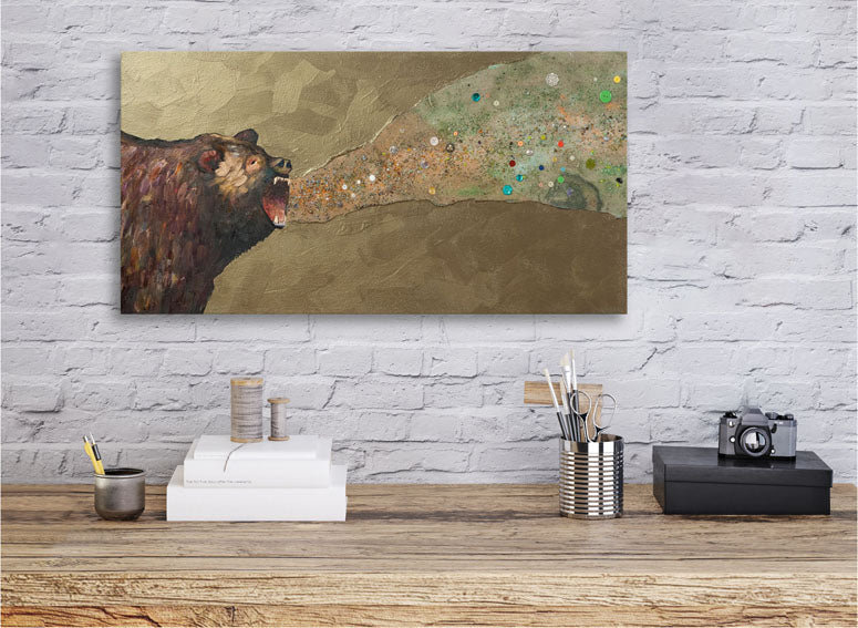 Grizzly Growl Canvas Wall Art