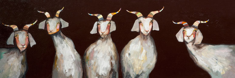 5 Goats Canvas Wall Art