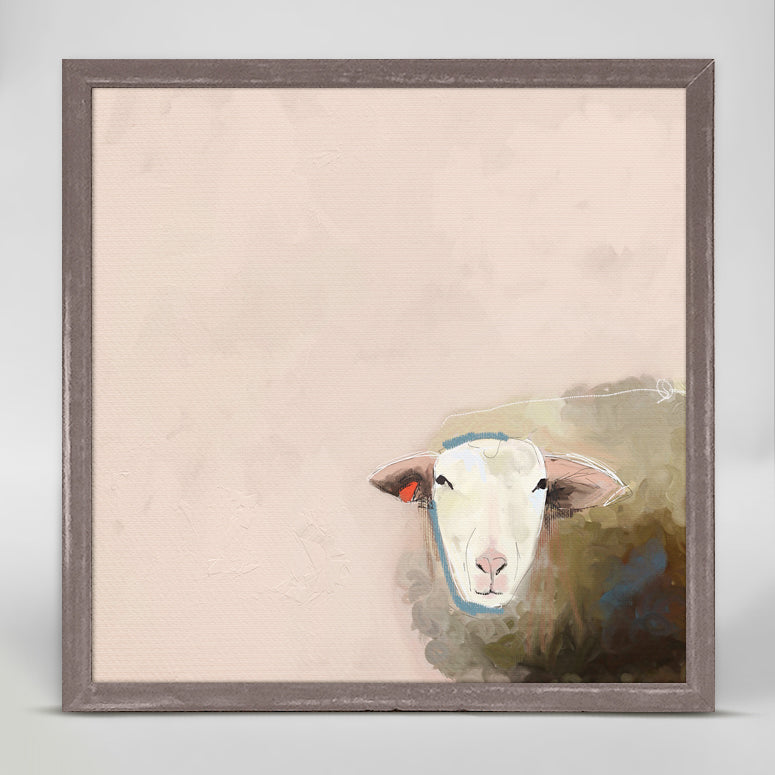 Shy Sheep Mini Framed Canvas - GreenBox Art