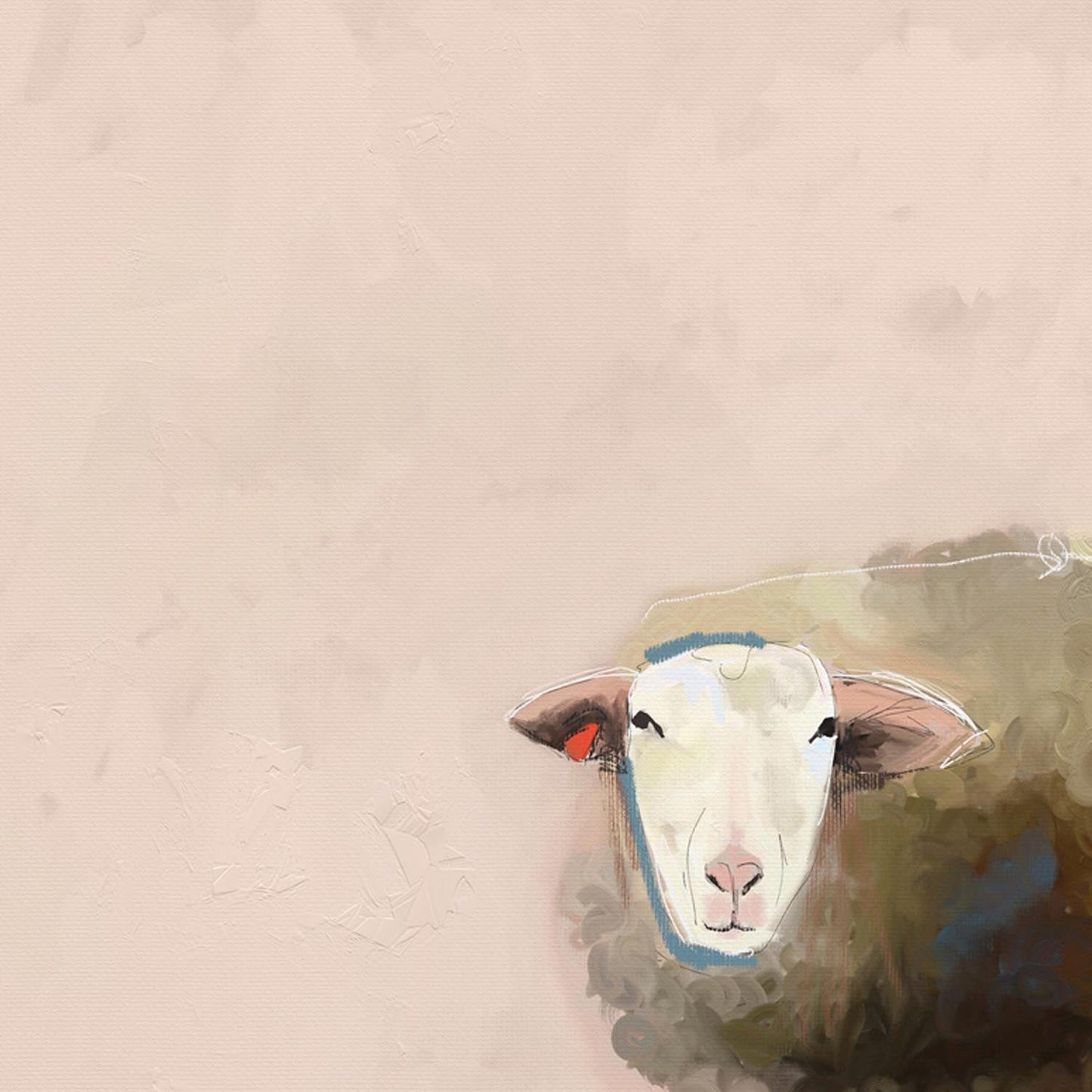 Shy Sheep Canvas Wall Art - GreenBox Art