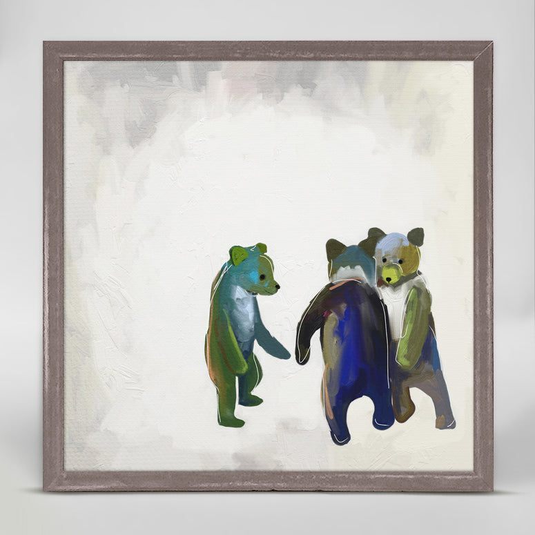 Little Dancing Bears Mini Framed Canvas - GreenBox Art