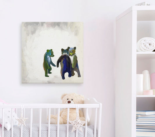 Little Dancing Bears Canvas Wall Art - GreenBox Art